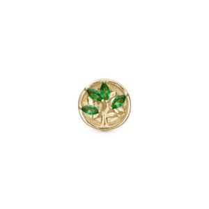 Christina Jewelry Green Life forgyldt charm til sølvarmbånd og læderarmbånd på 4 mm