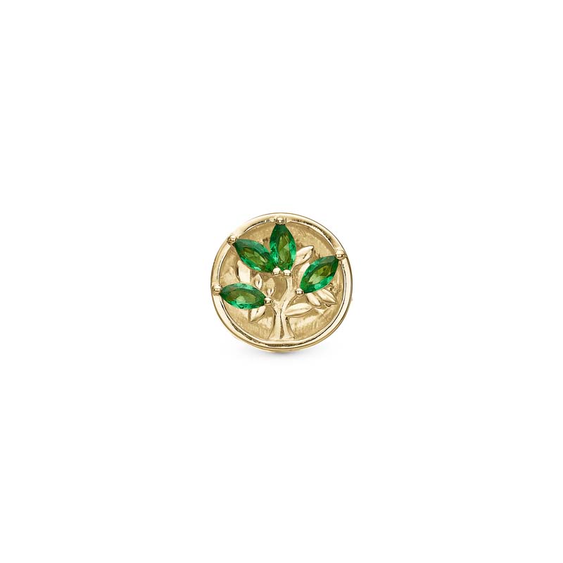 Christina Jewelry Green Life forgyldt charm til sølvarmbånd og læderarmbånd på 4 mm