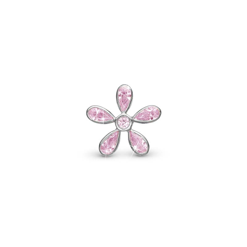 Christina Jewelry Magic Flower pink sølv charm til læderarmbånd på 6 mm