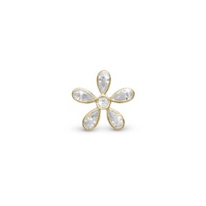 Christina Jewelry Magic Flower white forgyldt charm til læderarmbånd på 6 mm