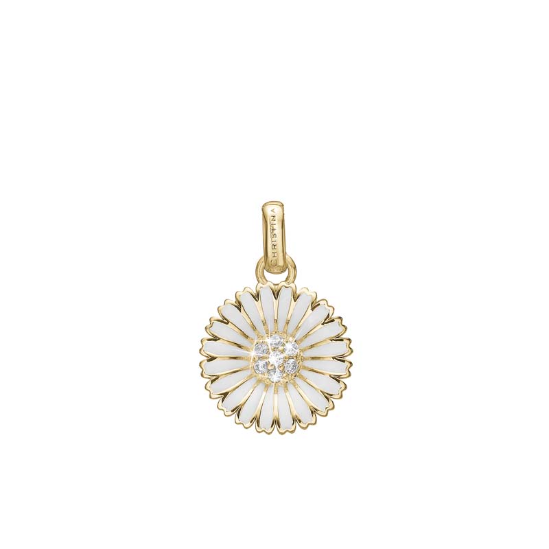 Christina Jewelry Marguerite vedhæng i forgyldt med zirkonia Ø15mm
