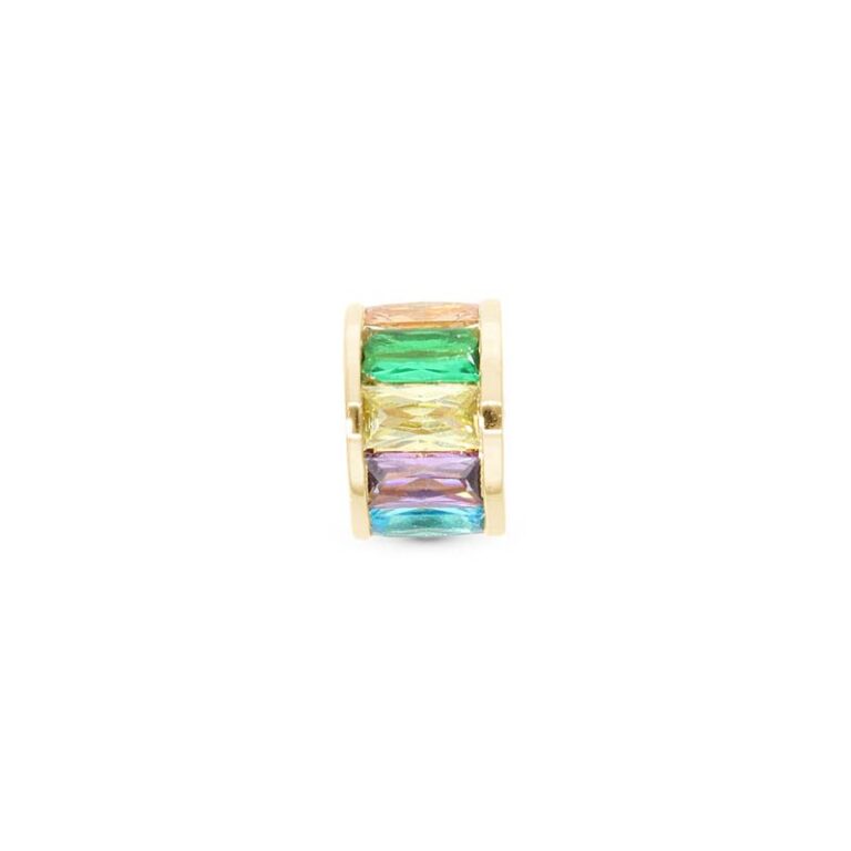 Christina Jewelry Multi color Baguette forgyldt charm til læderarmbånd på 6 mm