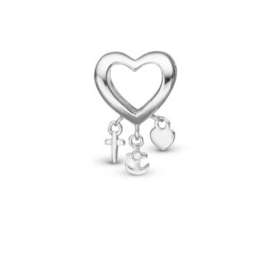 Christina Jewelry My Faith, hope & Love sølv charm til læderarmbånd på 6 mm