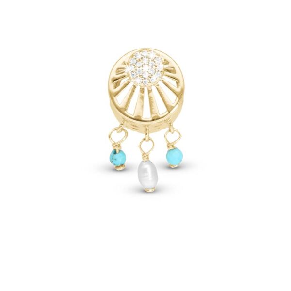 Christina Jewelry Ocean sunset forgyldt charm til læderarmbånd på 6 mm