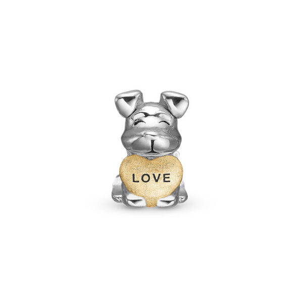 Christina Jewelry Puppy Love sølv charm til læderarmbånd