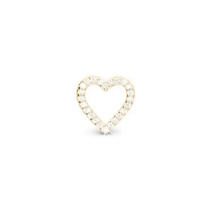 Christina Jewelry Shimmery Heart forgyldt charm til læderarmbånd på 6 mm