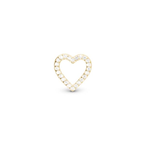 Christina Jewelry Shimmery Heart forgyldt charm til sølvarmbånd på 4 mm