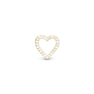 Christina Jewelry Shimmery Heart forgyldt charm til sølvarmbånd på 4 mm