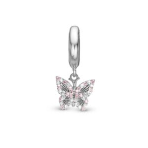 Christina Jewelry Sparkling Butterfly sølvcharm til læderarmbånd på 6 mm