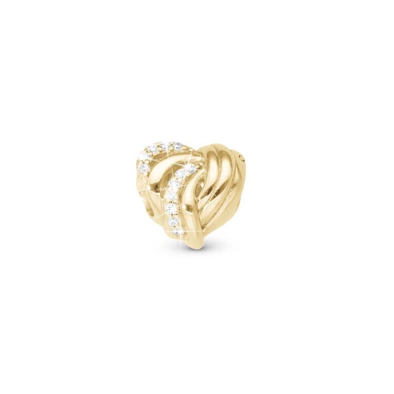 Christina Jewelry Spellbound Hjerte forgyldt charm til sølvarmbånd på 4 mm