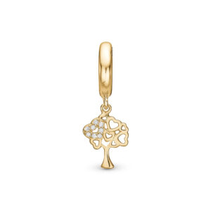 Christina Jewelry Tree of Hearts forgyldt charm til læderarmbånd