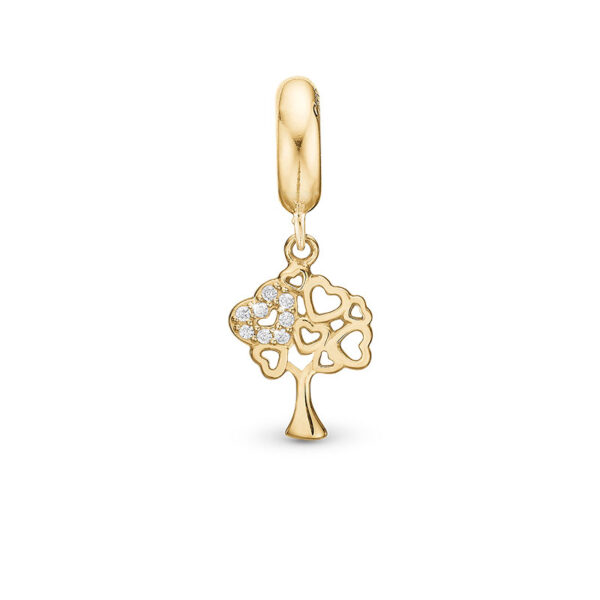 Christina Jewelry Tree of Hearts forgyldt charm til sølv armbånd