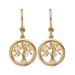 Christina Jewelry Tree of Life ørehænger i forgyldt med 6 topaser