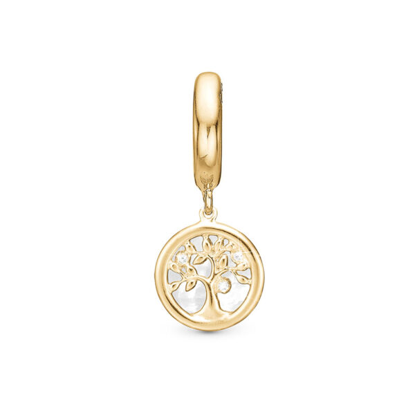 Christina Jewelry Tree of Life perlemor forgyldt charm til læderarmbånd
