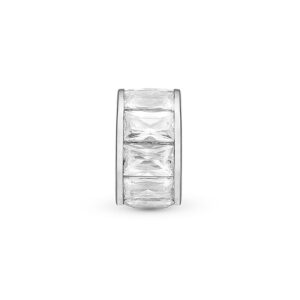Christina Jewelry White Baguette sølv charm til læderarmbånd