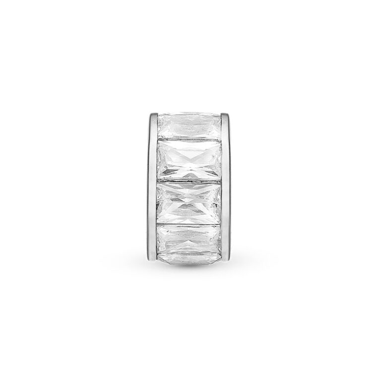 Christina Jewelry White Baguette sølv charm til læderarmbånd