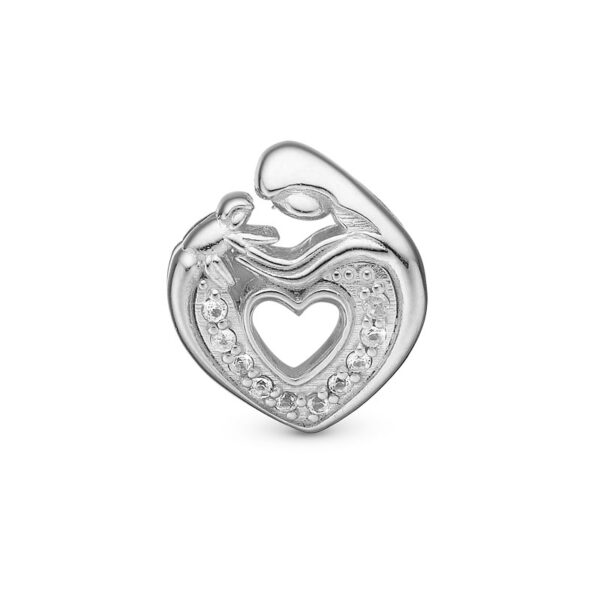 Christina Mother & Child Heart sølv charm til læderarmbånd