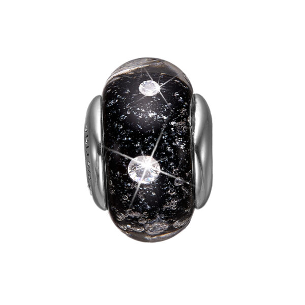 Christina charm til sølv armbånd Sparkling Black Globe i sølv