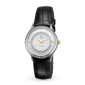 Christina collect bicolour armbåndsur med 1 diamant, sort rem