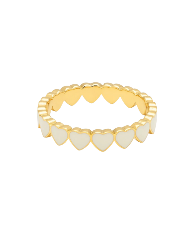 Connected Hearts ring - Coconut Milk