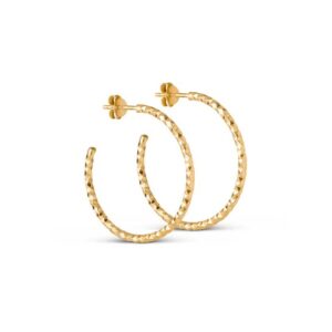 Diamond Cut Hoops Large | Forgyldt Fra Enamel Copenhagen