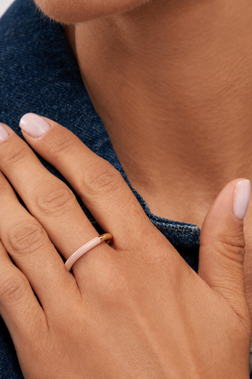 Double Color ring - forgyldt/Dusty Peach