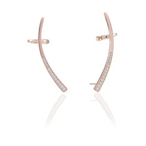 Ear cuff Amalfi - 18 kt. rosaforgyldt med hvide zirkoner (Venstre)