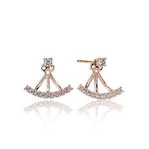 Ear jackets Princess - 18 kt. rosaforgyldt med hvide zirkoner