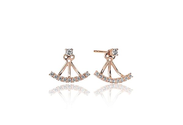 Ear jackets Princess - 18 kt. rosaforgyldt med hvide zirkoner