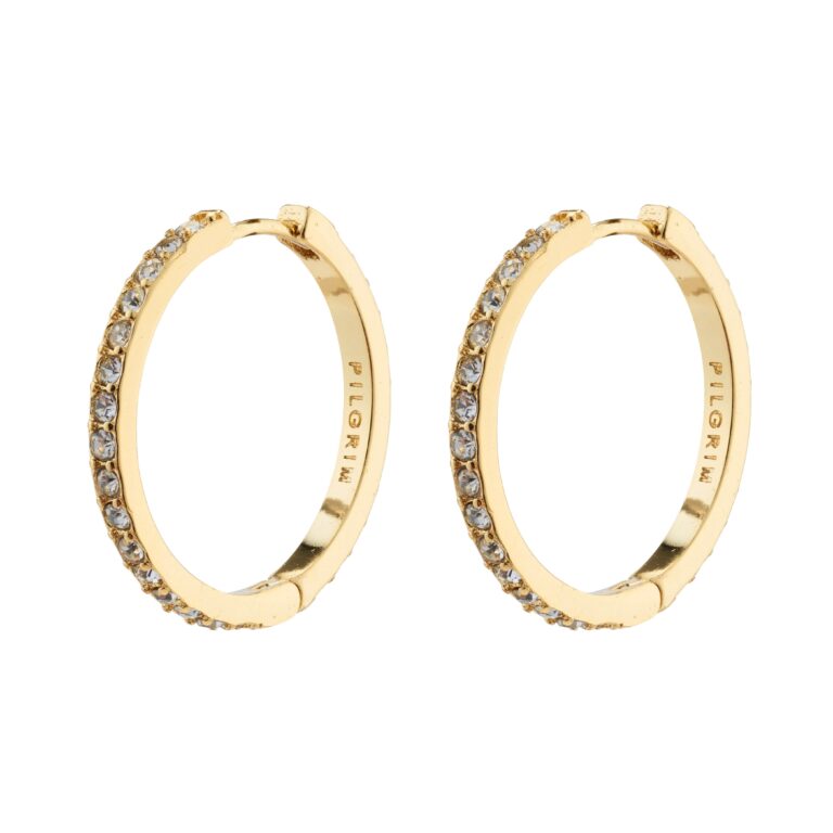 Ebna Crystal hoops, stor - forgyldt