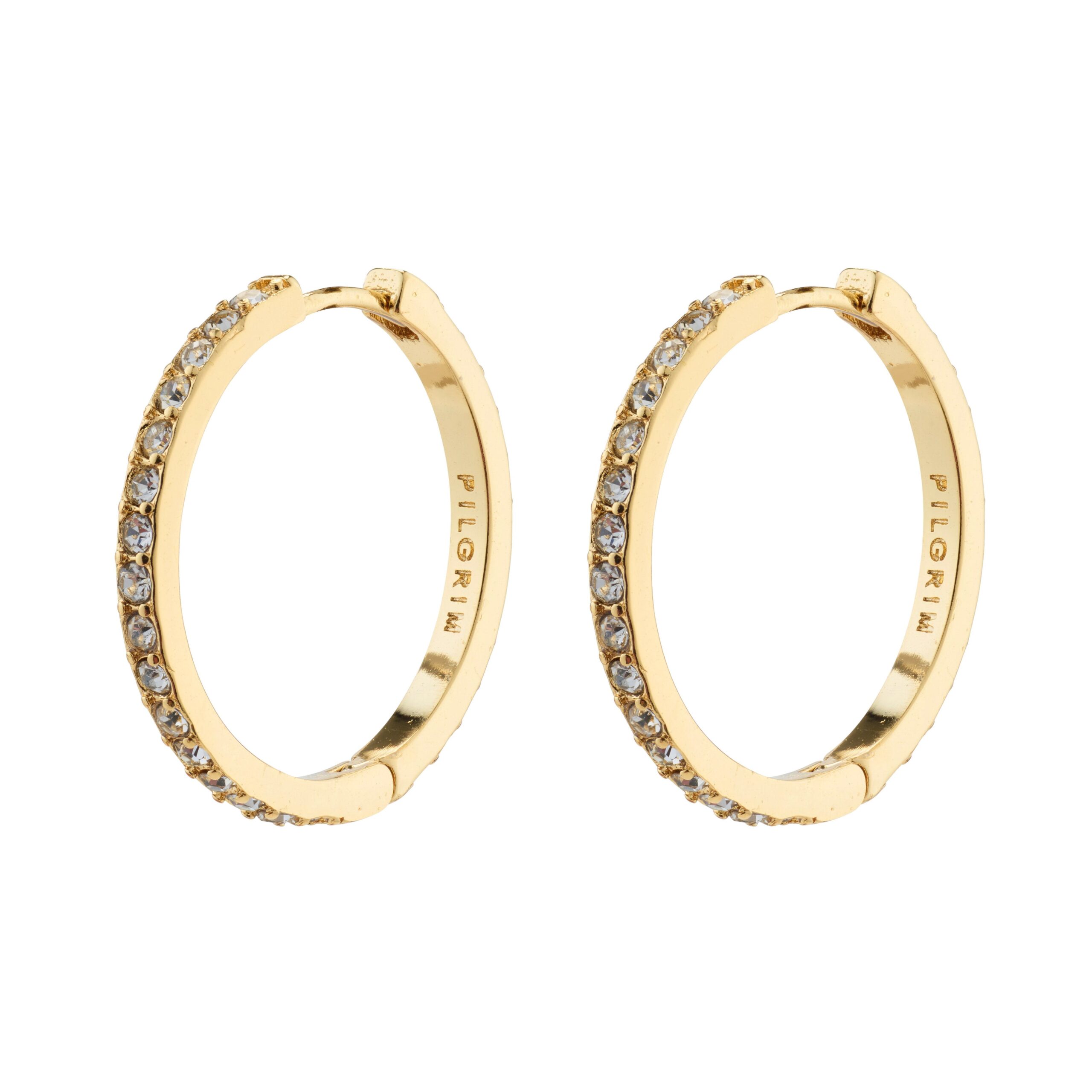 Ebna Crystal hoops, stor - forgyldt