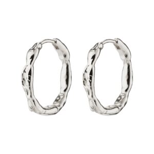 Eddy Organic Shaped hoops, mellem - sølvbelagt