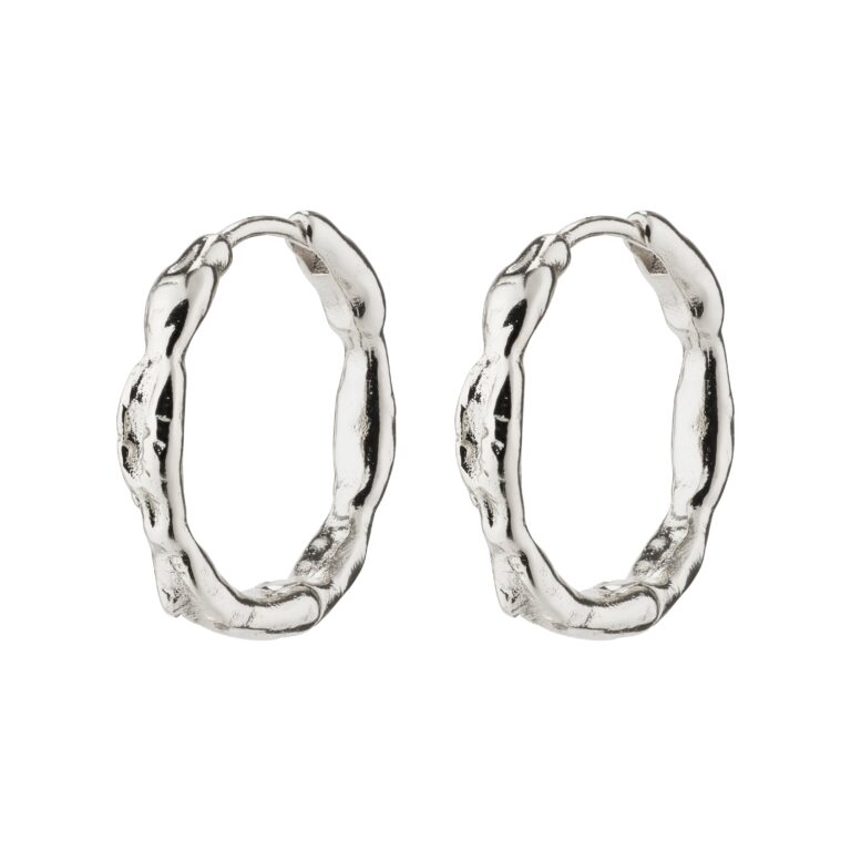Eddy Organic Shaped hoops, mellem - sølvbelagt