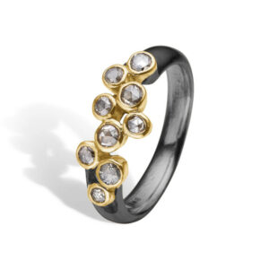 Elisbeth Sterling Sølv Ring fra By Birdie med 14 Karat Guld og Brillanter 0,55 Carat