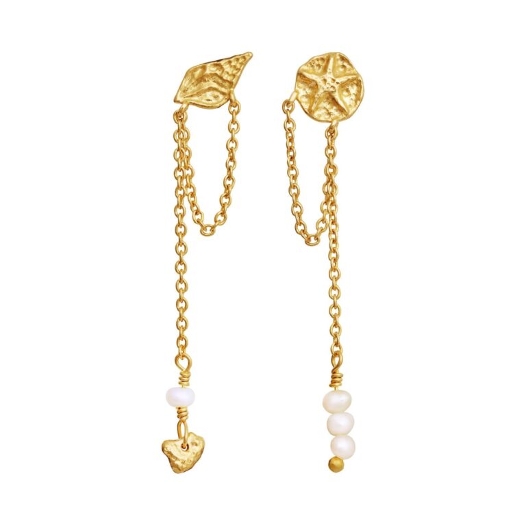 Elo Forgyldte Hængeøreringe Organisk Design