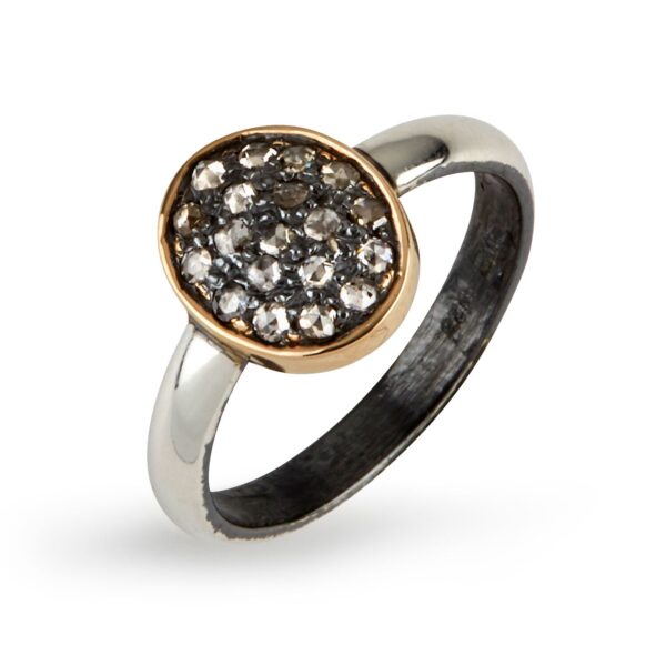 Essex Sterling Sølv Ring fra By Birdie med 14 Kt Guld Og 0,39 Carat Diamanter