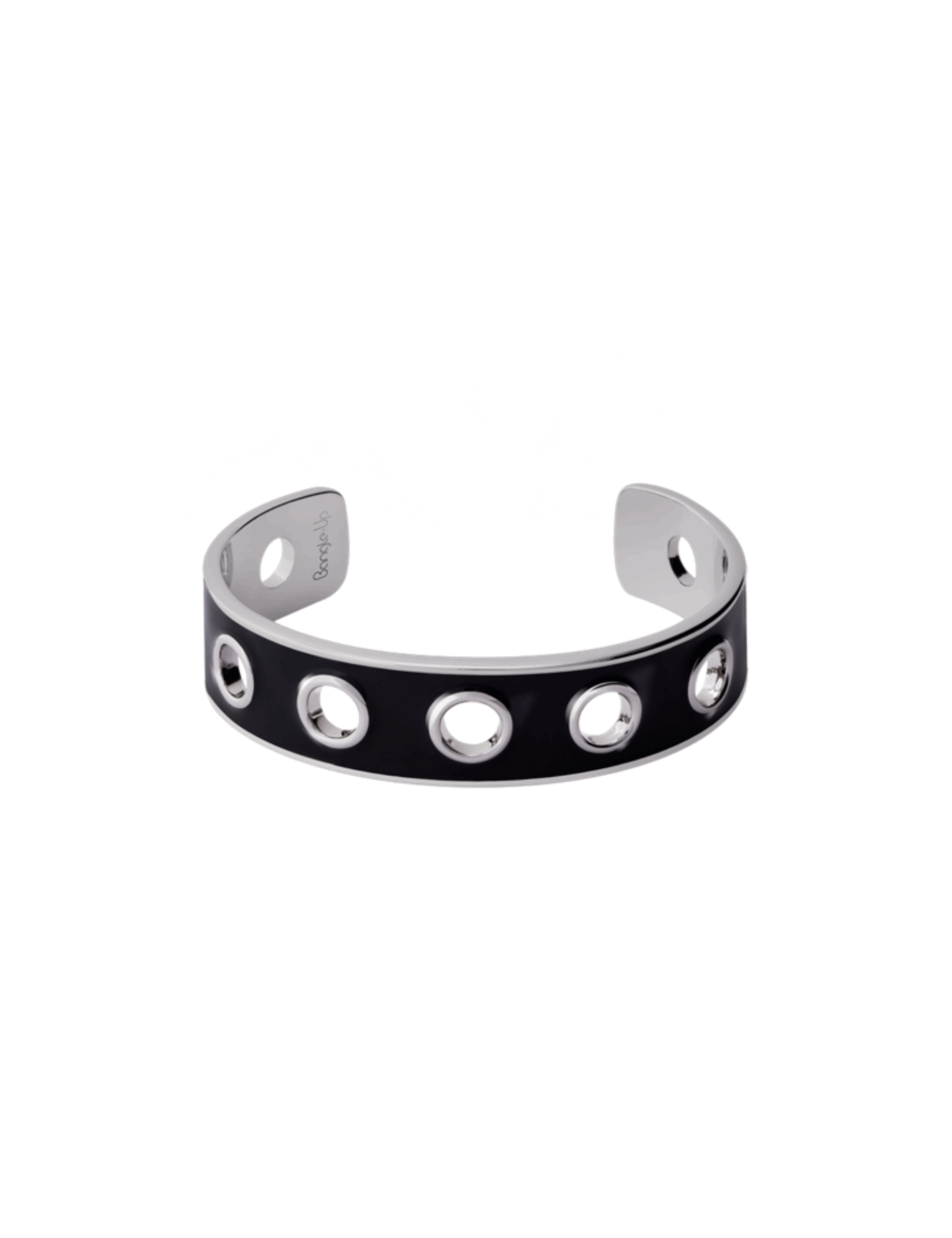 Eyelet armbånd - Rhodium/Black