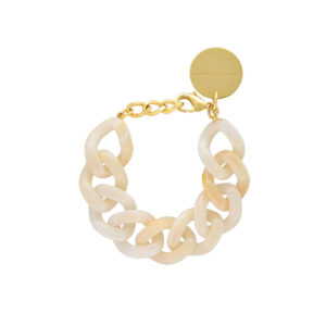 Flat Chain armbånd - Pearl Marble