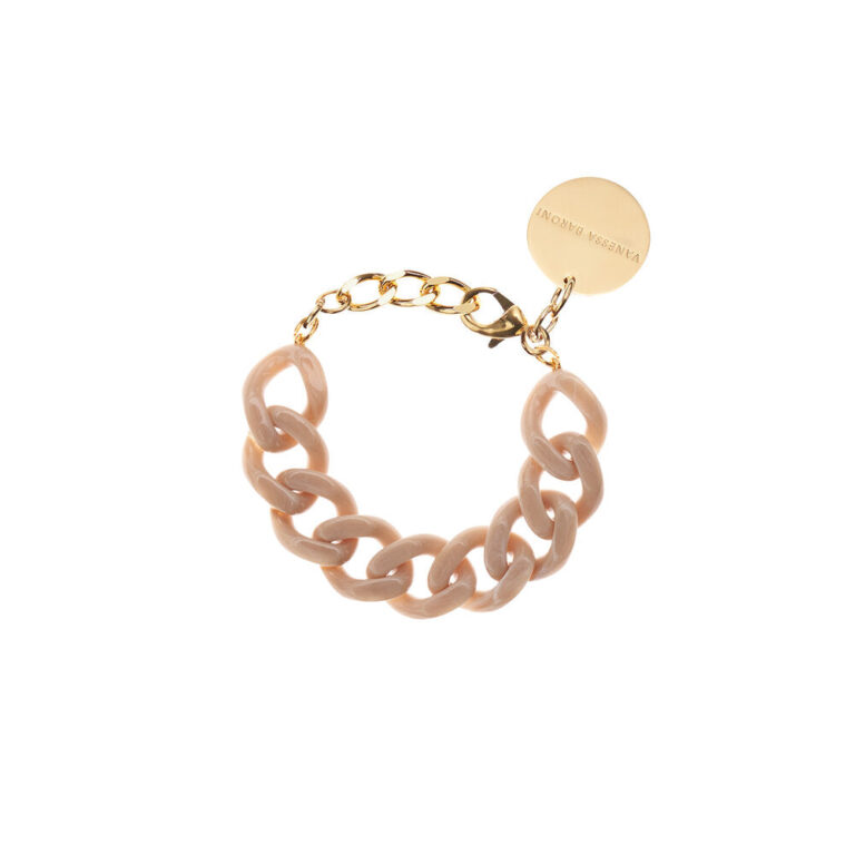 Flat Chain armbånd - Sand Marble