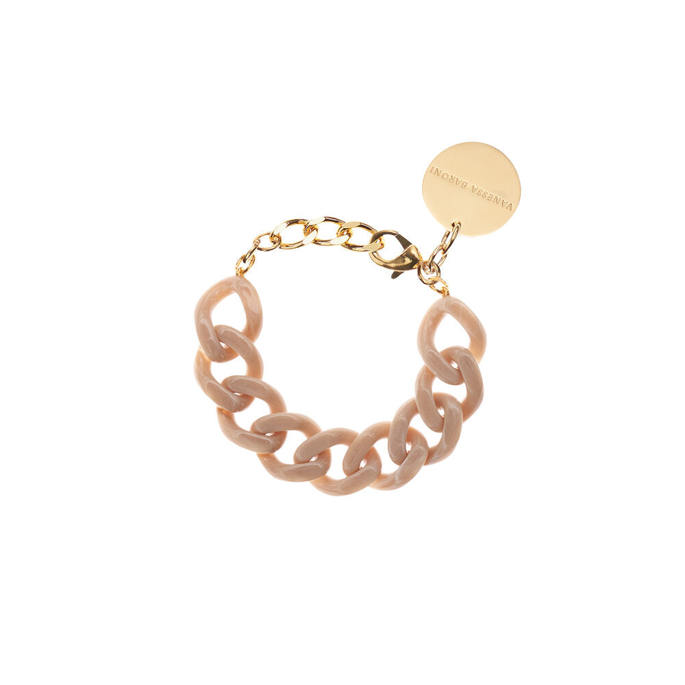 Flat Chain armbånd - Sand Marble