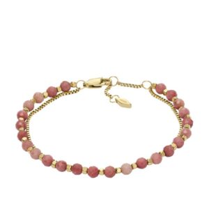 Fossil stenarmbånd med pink rhodocrosit