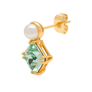 Gala The Square ørestik - forgyldt/grøn