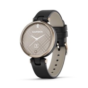 Garmin - Lily Classic edition, GPS Smart watch i guldtone og sort læderrem