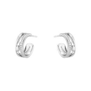 Georg Jensen Fusion åben ørering 1638 i hvidguld med brillanter