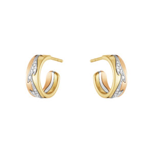 Georg Jensen Fusion creol 1637C rødguld/hvidguld/rosaguld med brillanter, lille