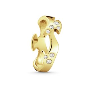 Georg Jensen Fusion midterring 1368, 18 kt. rødguld med 8 diamanter