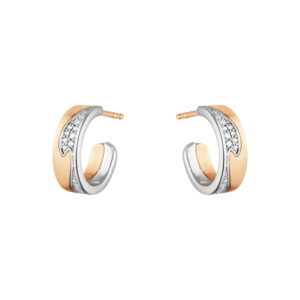 Georg Jensen Fusion ørering 1637A 18kt rosaguld/hvidguld med brillanter