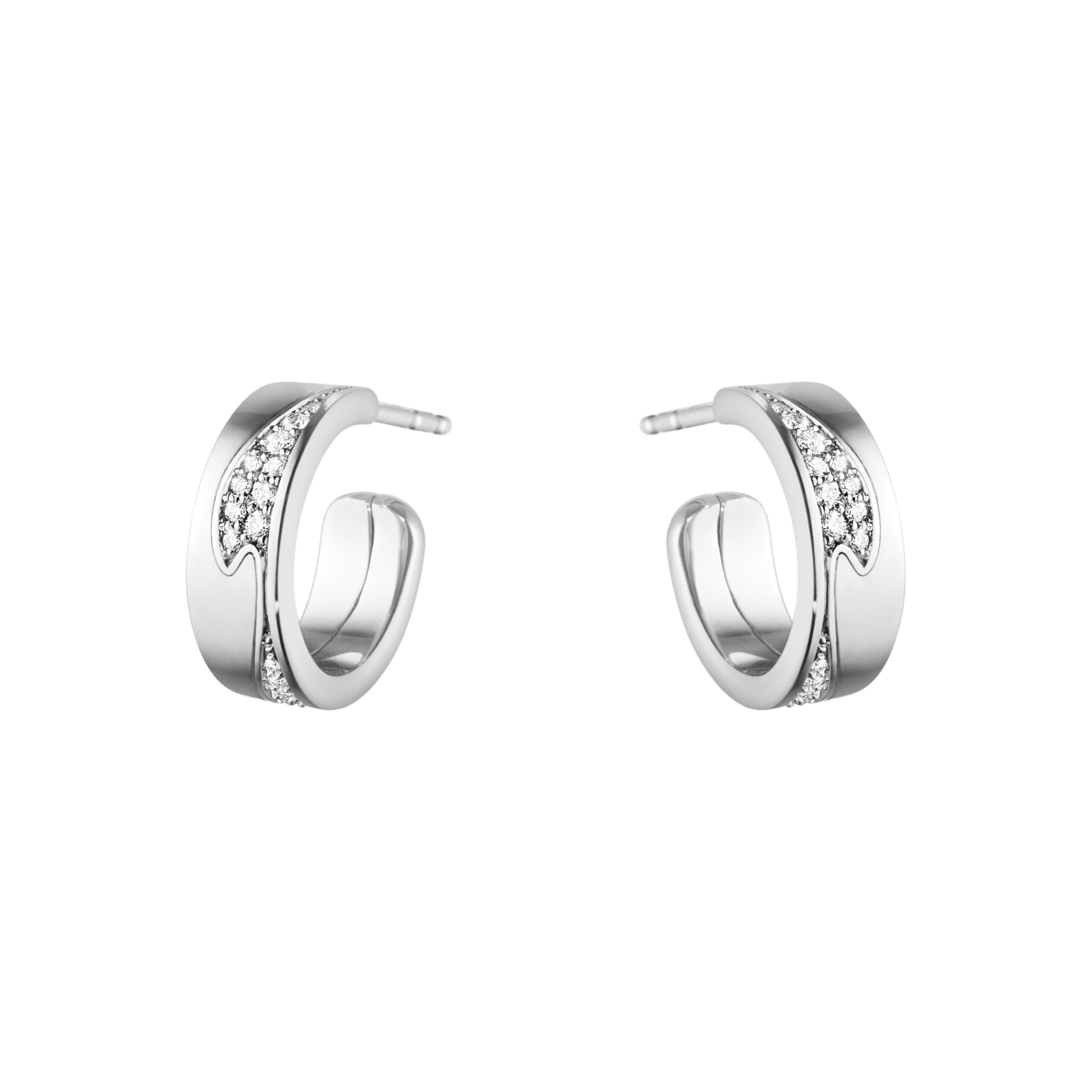 Georg Jensen Fusion øreringe i 18 kt. hvidguld med brillanter