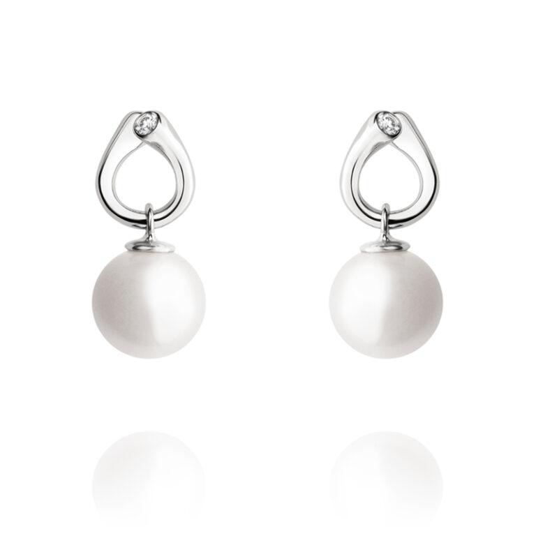 Georg Jensen Magic ørestikker 1513C, 18 kt. hvidguld med hvide perler og brillanter