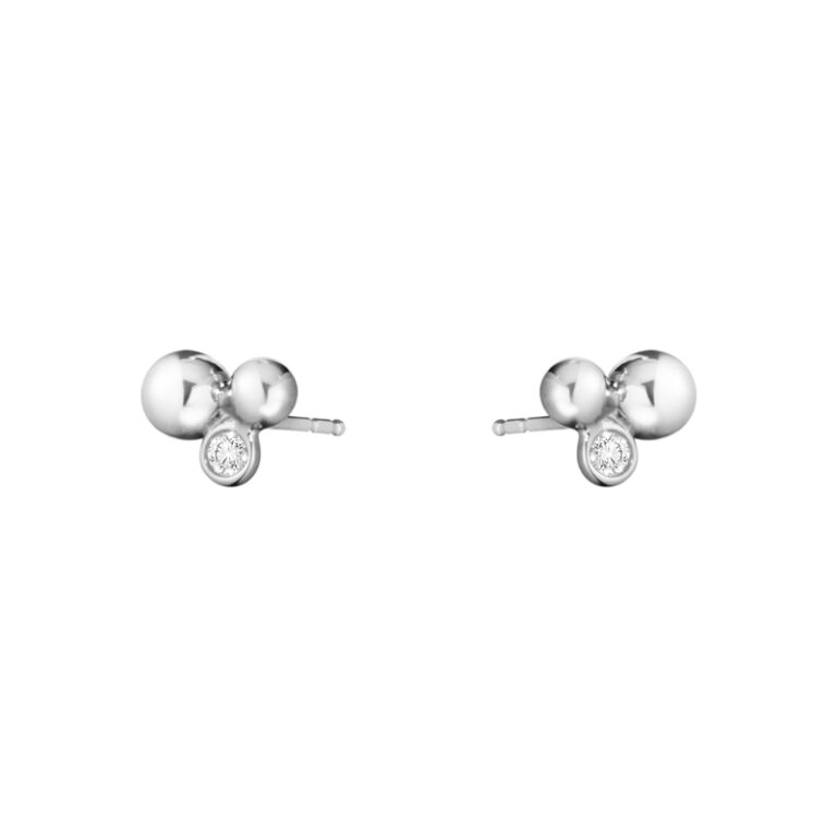 Georg Jensen Moonlight Grape Ørestikker i sølv med diamanter